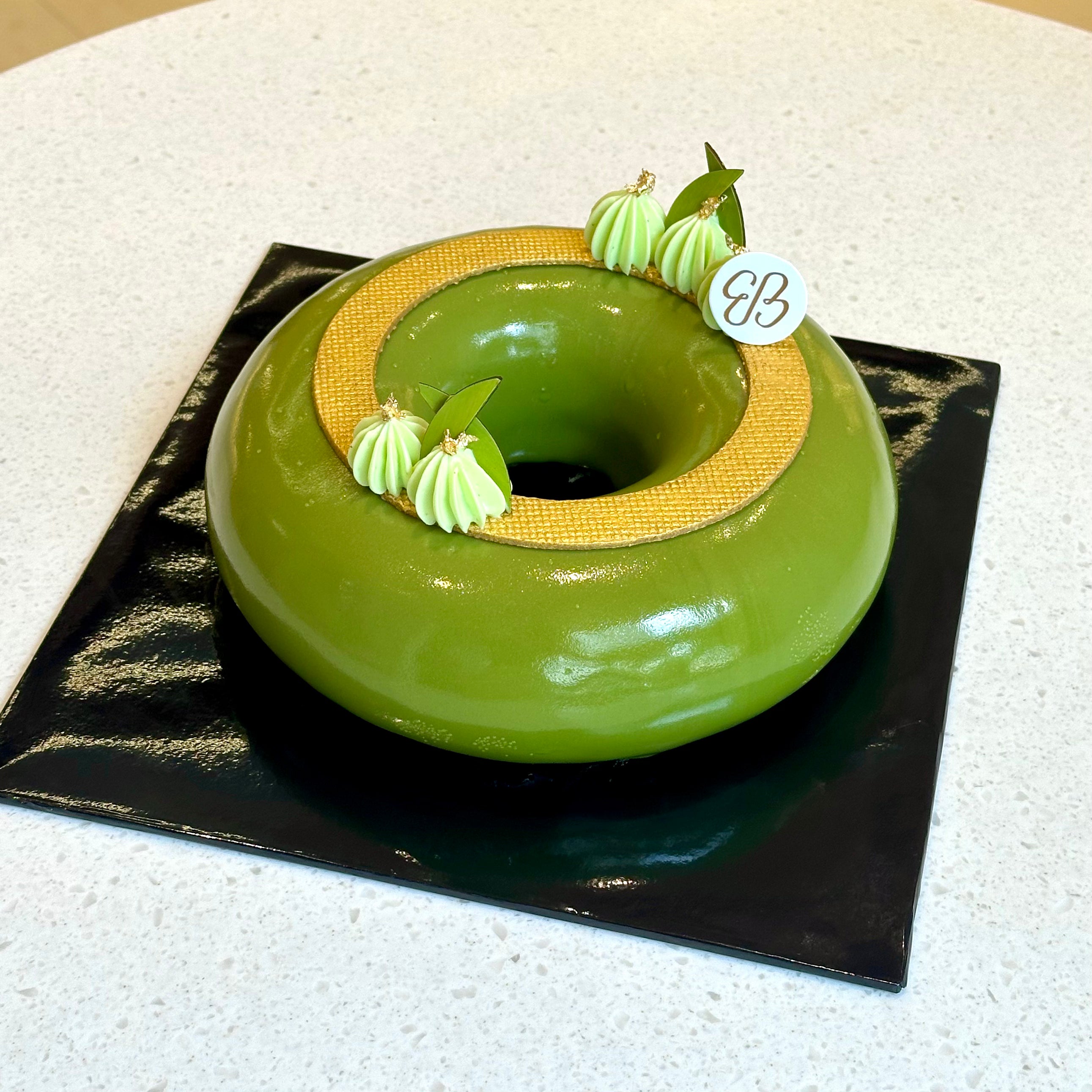 Pandan Sweet Potato Mousse Cake