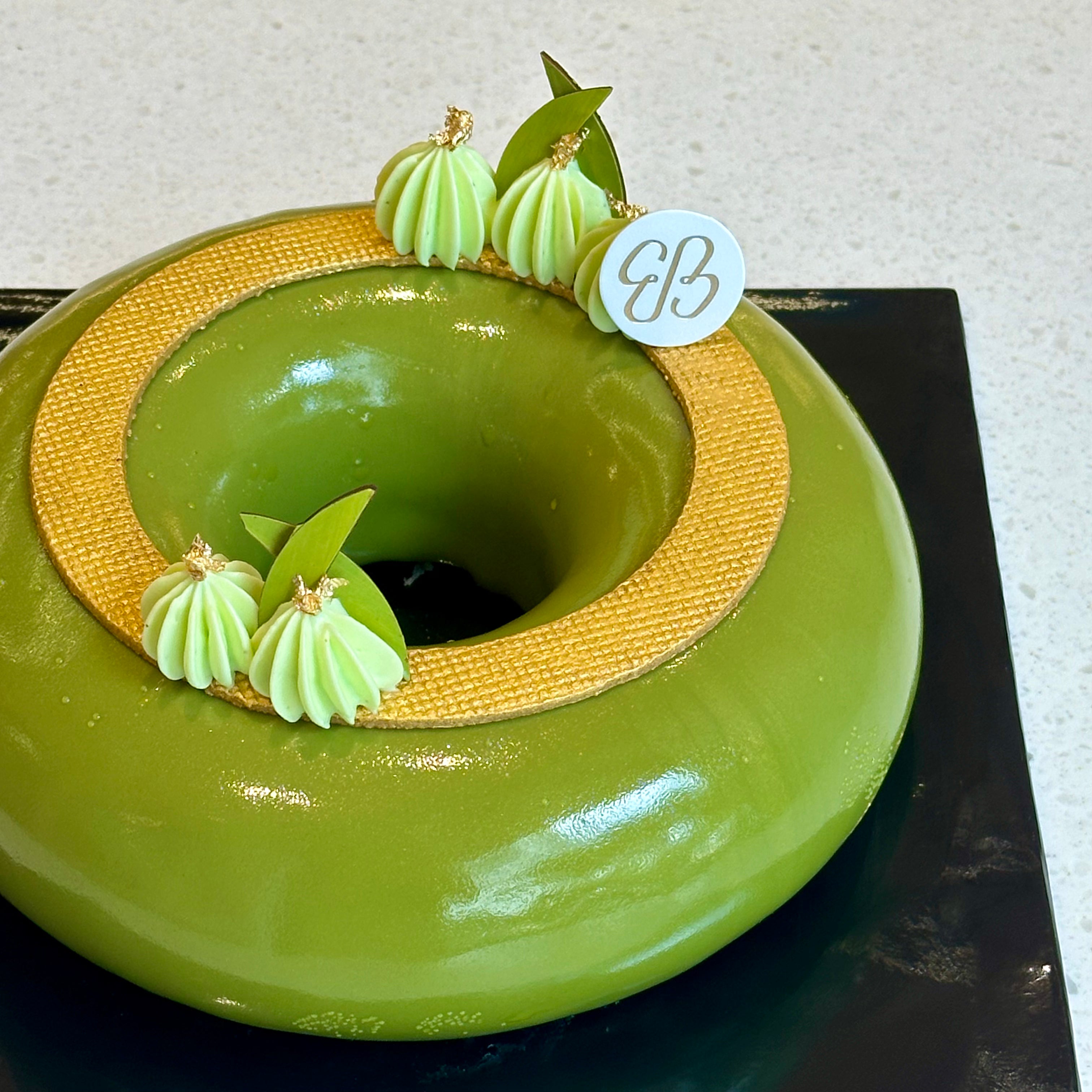 Pandan Sweet Potato Mousse Cake